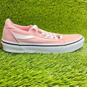 Vans Ward Girls Size 6Y Pink White Athletic Skateboard Canvas Shoes Sneakers
